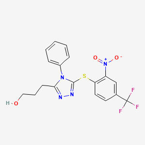 3-(5-{[2-nitro-4-(trifluoromethyl)phenyl]thio}-4-phenyl-4H-1,2,4-triazol-3-yl)-1-propanol