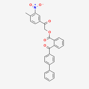 molecular formula C29H21NO6 B4693348 2-(4-methyl-3-nitrophenyl)-2-oxoethyl 2-(4-biphenylylcarbonyl)benzoate 