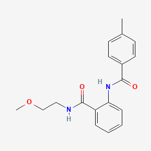 molecular formula C18H20N2O3 B4693355 N-(2-methoxyethyl)-2-[(4-methylbenzoyl)amino]benzamide 