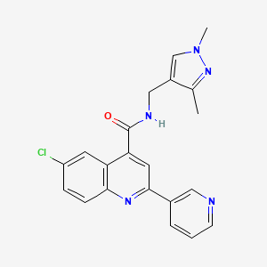 molecular formula C21H18ClN5O B4693359 6-chloro-N-[(1,3-dimethyl-1H-pyrazol-4-yl)methyl]-2-(3-pyridinyl)-4-quinolinecarboxamide 