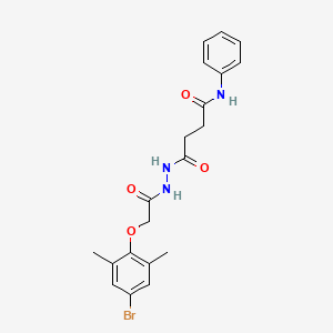 molecular formula C20H22BrN3O4 B4693383 4-{2-[(4-bromo-2,6-dimethylphenoxy)acetyl]hydrazino}-4-oxo-N-phenylbutanamide 