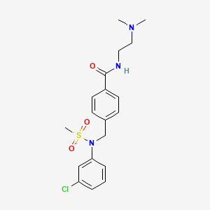 molecular formula C19H24ClN3O3S B4693399 4-{[(3-chlorophenyl)(methylsulfonyl)amino]methyl}-N-[2-(dimethylamino)ethyl]benzamide 