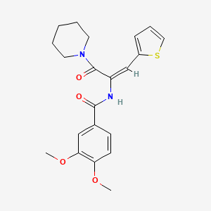 3,4-dimethoxy-N-[1-(1-piperidinylcarbonyl)-2-(2-thienyl)vinyl]benzamide