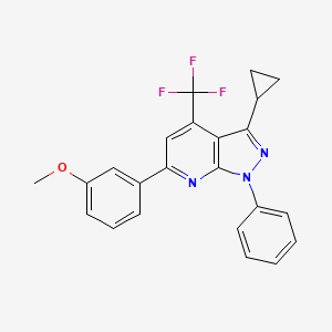molecular formula C23H18F3N3O B4693407 3-cyclopropyl-6-(3-methoxyphenyl)-1-phenyl-4-(trifluoromethyl)-1H-pyrazolo[3,4-b]pyridine 