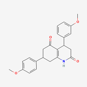 molecular formula C23H23NO4 B4693411 4-(3-methoxyphenyl)-7-(4-methoxyphenyl)-4,6,7,8-tetrahydro-2,5(1H,3H)-quinolinedione 