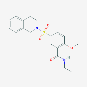 molecular formula C19H22N2O4S B4693413 5-(3,4-dihydro-2(1H)-isoquinolinylsulfonyl)-N-ethyl-2-methoxybenzamide 
