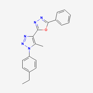 molecular formula C19H17N5O B4693415 2-[1-(4-ethylphenyl)-5-methyl-1H-1,2,3-triazol-4-yl]-5-phenyl-1,3,4-oxadiazole 