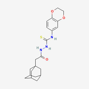 molecular formula C21H27N3O3S B4693436 2-(1-adamantylacetyl)-N-(2,3-dihydro-1,4-benzodioxin-6-yl)hydrazinecarbothioamide 