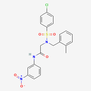 molecular formula C22H20ClN3O5S B4693445 N~2~-[(4-chlorophenyl)sulfonyl]-N~2~-(2-methylbenzyl)-N~1~-(3-nitrophenyl)glycinamide 