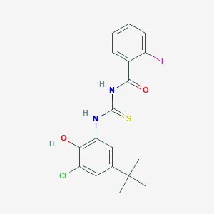 molecular formula C18H18ClIN2O2S B4693450 N-{[(5-tert-butyl-3-chloro-2-hydroxyphenyl)amino]carbonothioyl}-2-iodobenzamide 