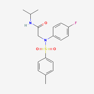 molecular formula C18H21FN2O3S B4693456 N~2~-(4-fluorophenyl)-N~1~-isopropyl-N~2~-[(4-methylphenyl)sulfonyl]glycinamide 