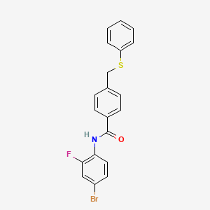 molecular formula C20H15BrFNOS B4693466 N-(4-bromo-2-fluorophenyl)-4-[(phenylthio)methyl]benzamide 