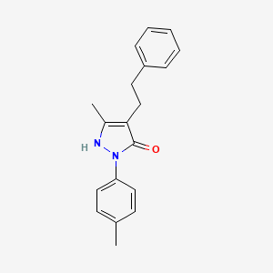 molecular formula C19H20N2O B4693498 3-methyl-1-(4-methylphenyl)-4-(2-phenylethyl)-1H-pyrazol-5-ol 