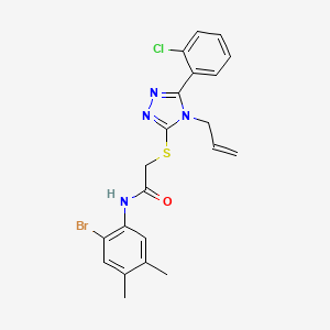 molecular formula C21H20BrClN4OS B4693516 2-{[4-allyl-5-(2-chlorophenyl)-4H-1,2,4-triazol-3-yl]thio}-N-(2-bromo-4,5-dimethylphenyl)acetamide 