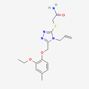 molecular formula C17H22N4O3S B4693521 2-({4-allyl-5-[(2-ethoxy-4-methylphenoxy)methyl]-4H-1,2,4-triazol-3-yl}thio)acetamide 