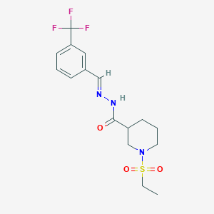 molecular formula C16H20F3N3O3S B4693557 1-(ethylsulfonyl)-N'-[3-(trifluoromethyl)benzylidene]-3-piperidinecarbohydrazide 