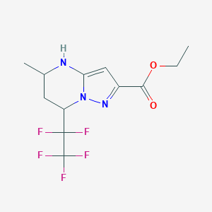 molecular formula C12H14F5N3O2 B469357 Ethyl 5-methyl-7-(pentafluoroethyl)-4,5,6,7-tetrahydropyrazolo[1,5-a]pyrimidine-2-carboxylate CAS No. 725699-01-4