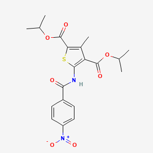 molecular formula C20H22N2O7S B4693581 diisopropyl 3-methyl-5-[(4-nitrobenzoyl)amino]-2,4-thiophenedicarboxylate 