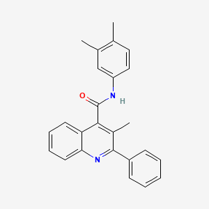 molecular formula C25H22N2O B4693589 N-(3,4-dimethylphenyl)-3-methyl-2-phenyl-4-quinolinecarboxamide 
