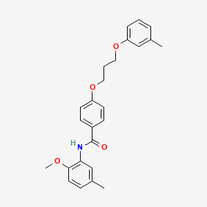 N-(2-methoxy-5-methylphenyl)-4-[3-(3-methylphenoxy)propoxy]benzamide
