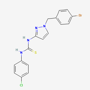 molecular formula C17H14BrClN4S B4693595 N-[1-(4-bromobenzyl)-1H-pyrazol-3-yl]-N'-(4-chlorophenyl)thiourea 