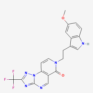molecular formula C20H15F3N6O2 B4693605 7-[2-(5-methoxy-1H-indol-3-yl)ethyl]-2-(trifluoromethyl)pyrido[3,4-e][1,2,4]triazolo[1,5-a]pyrimidin-6(7H)-one 