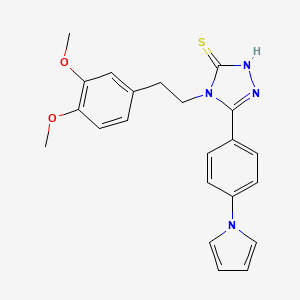 molecular formula C22H22N4O2S B4693646 4-[2-(3,4-dimethoxyphenyl)ethyl]-5-[4-(1H-pyrrol-1-yl)phenyl]-4H-1,2,4-triazole-3-thiol 