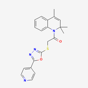 molecular formula C21H20N4O2S B4693653 2,2,4-trimethyl-1-({[5-(4-pyridinyl)-1,3,4-oxadiazol-2-yl]thio}acetyl)-1,2-dihydroquinoline 