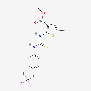 molecular formula C15H13F3N2O3S2 B4693663 methyl 5-methyl-2-[({[4-(trifluoromethoxy)phenyl]amino}carbonothioyl)amino]-3-thiophenecarboxylate 