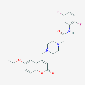 molecular formula C24H25F2N3O4 B4693665 N-(2,5-difluorophenyl)-2-{4-[(6-ethoxy-2-oxo-2H-chromen-4-yl)methyl]-1-piperazinyl}acetamide 