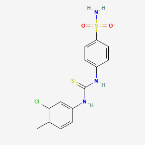 molecular formula C14H14ClN3O2S2 B4693677 4-({[(3-chloro-4-methylphenyl)amino]carbonothioyl}amino)benzenesulfonamide 