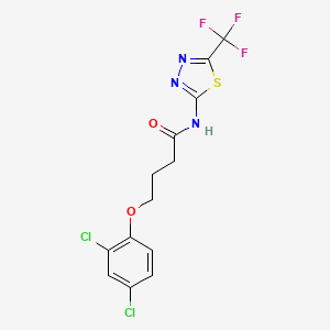 molecular formula C13H10Cl2F3N3O2S B4693680 4-(2,4-dichlorophenoxy)-N-[5-(trifluoromethyl)-1,3,4-thiadiazol-2-yl]butanamide 