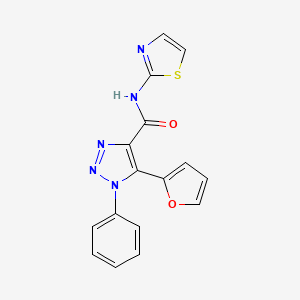 molecular formula C16H11N5O2S B4693689 5-(2-furyl)-1-phenyl-N-1,3-thiazol-2-yl-1H-1,2,3-triazole-4-carboxamide 