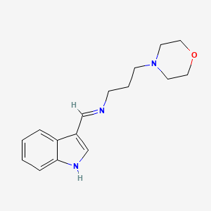 molecular formula C16H21N3O B4693696 (1H-indol-3-ylmethylene)[3-(4-morpholinyl)propyl]amine 