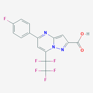 molecular formula C15H7F6N3O2 B469370 5-(4-氟苯基)-7-(五氟乙基)吡唑并[1,5-a]嘧啶-2-羧酸 CAS No. 676521-71-4