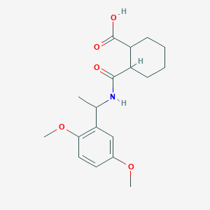 molecular formula C18H25NO5 B4693707 2-({[1-(2,5-dimethoxyphenyl)ethyl]amino}carbonyl)cyclohexanecarboxylic acid 