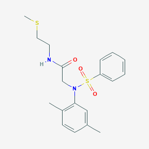 molecular formula C19H24N2O3S2 B4693717 N~2~-(2,5-dimethylphenyl)-N~1~-[2-(methylthio)ethyl]-N~2~-(phenylsulfonyl)glycinamide 