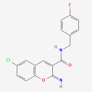 6-chloro-N-(4-fluorobenzyl)-2-imino-2H-chromene-3-carboxamide