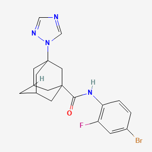 molecular formula C19H20BrFN4O B4693735 N-(4-bromo-2-fluorophenyl)-3-(1H-1,2,4-triazol-1-yl)-1-adamantanecarboxamide 