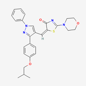 molecular formula C27H28N4O3S B4693745 5-{[3-(4-isobutoxyphenyl)-1-phenyl-1H-pyrazol-4-yl]methylene}-2-(4-morpholinyl)-1,3-thiazol-4(5H)-one 