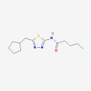 molecular formula C13H21N3OS B4693766 N-[5-(cyclopentylmethyl)-1,3,4-thiadiazol-2-yl]pentanamide 