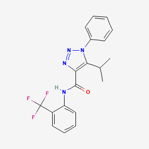 molecular formula C19H17F3N4O B4693786 5-isopropyl-1-phenyl-N-[2-(trifluoromethyl)phenyl]-1H-1,2,3-triazole-4-carboxamide 