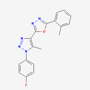 molecular formula C18H14FN5O B4693790 2-[1-(4-氟苯基)-5-甲基-1H-1,2,3-三唑-4-基]-5-(2-甲基苯基)-1,3,4-恶二唑 