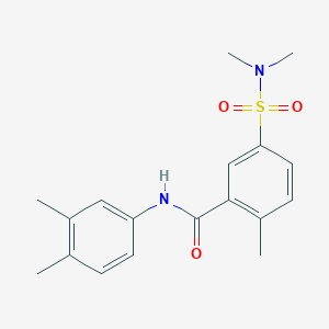 molecular formula C18H22N2O3S B4693803 5-[(dimethylamino)sulfonyl]-N-(3,4-dimethylphenyl)-2-methylbenzamide 