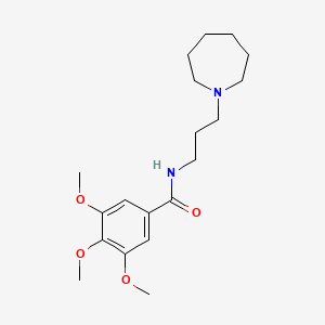 molecular formula C19H30N2O4 B4693809 N-[3-(1-azepanyl)propyl]-3,4,5-trimethoxybenzamide 