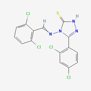 molecular formula C15H8Cl4N4S B4693831 4-[(2,6-dichlorobenzylidene)amino]-5-(2,4-dichlorophenyl)-4H-1,2,4-triazole-3-thiol 