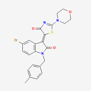 molecular formula C23H20BrN3O3S B4693838 5-bromo-1-(4-methylbenzyl)-3-[2-(4-morpholinyl)-4-oxo-1,3-thiazol-5(4H)-ylidene]-1,3-dihydro-2H-indol-2-one 