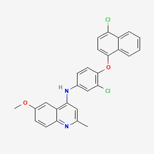 N-{3-chloro-4-[(4-chloro-1-naphthyl)oxy]phenyl}-6-methoxy-2-methyl-4-quinolinamine