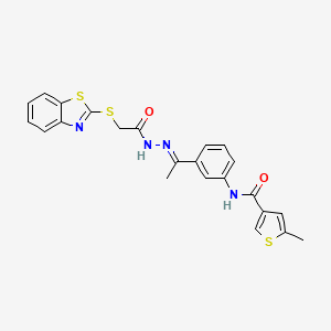 molecular formula C23H20N4O2S3 B4693865 N-(3-{N-[(1,3-benzothiazol-2-ylthio)acetyl]ethanehydrazonoyl}phenyl)-5-methyl-3-thiophenecarboxamide 