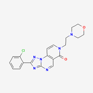 molecular formula C20H19ClN6O2 B4693881 2-(2-chlorophenyl)-7-[2-(4-morpholinyl)ethyl]pyrido[3,4-e][1,2,4]triazolo[1,5-a]pyrimidin-6(7H)-one 